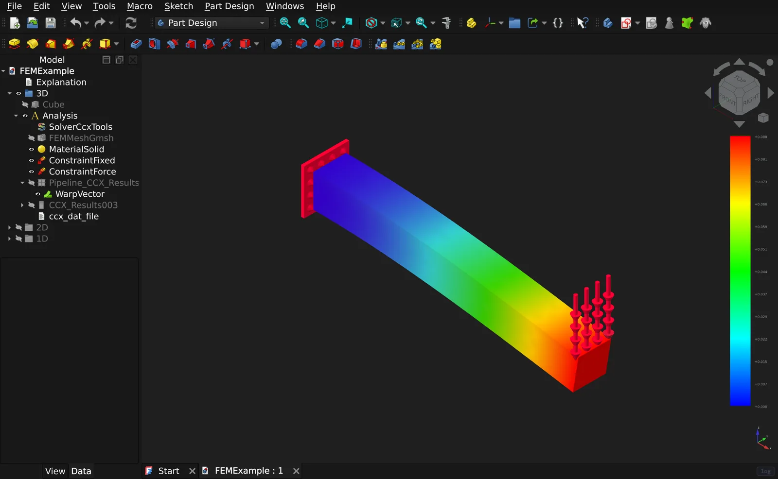 FreeCAD running in the browser, screenshot 2
