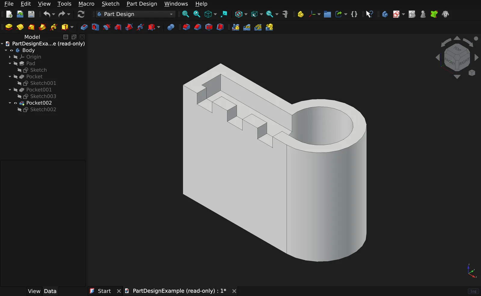 FreeCAD running in the browser, screenshot 3