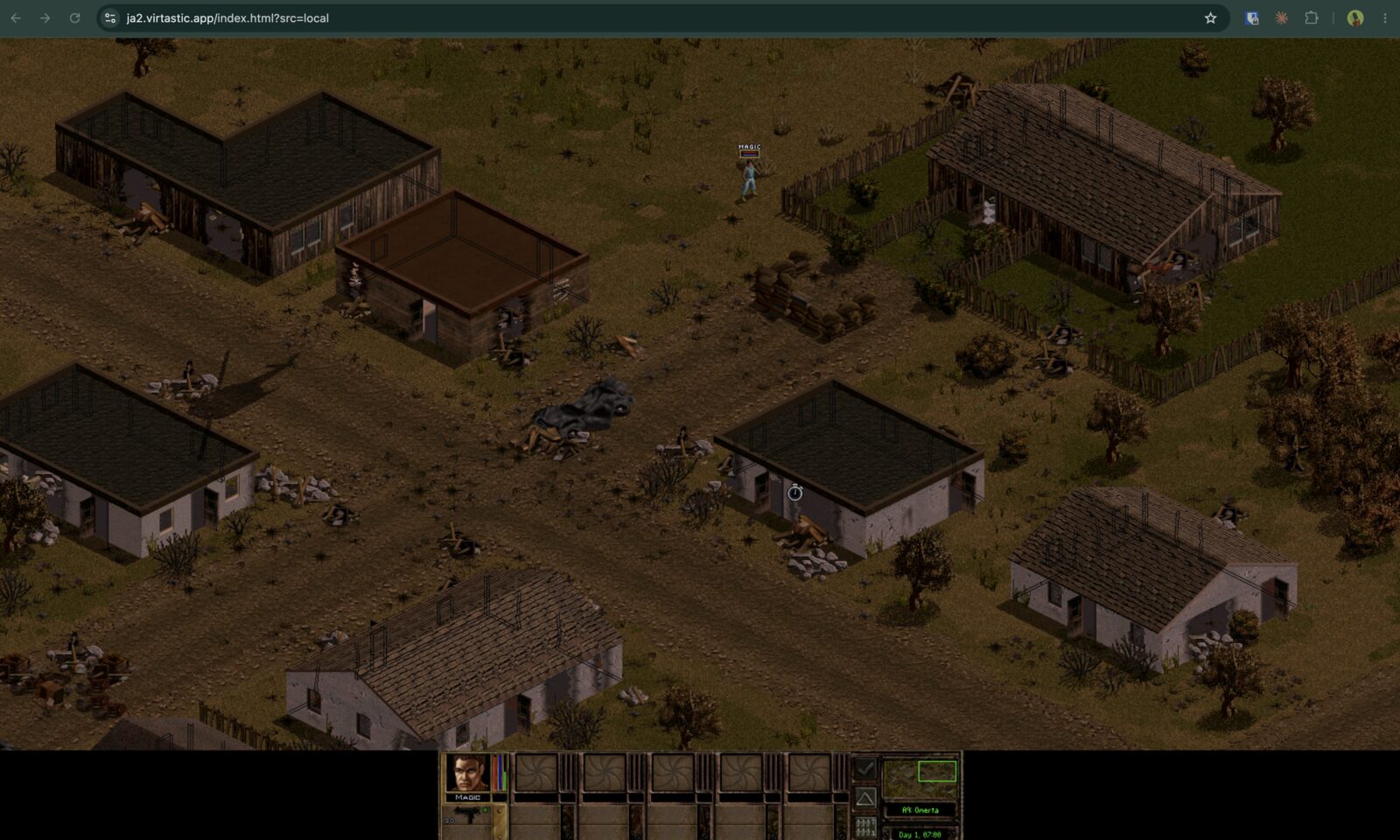 Jagged Alliance 2 running in the browser, screenshot 2