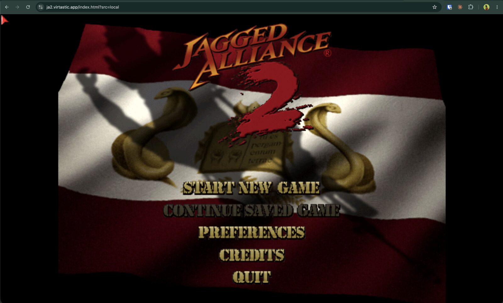 Jagged Alliance 2 running in the browser, screenshot 3