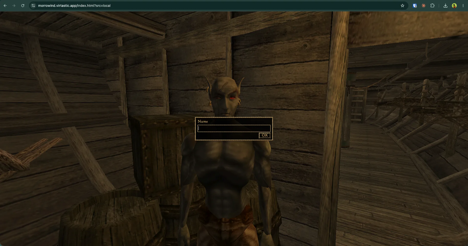 Real-time shadows and reflective water rendered by OpenMW inside a browser tab